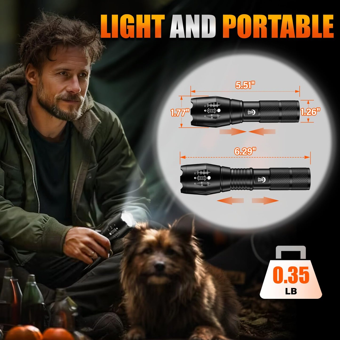 Dream Master 2 Pack LED Flashlights High Lumens with 6 AAA Batteries, 5 Modes Mini Waterproof Tactical Bright Flashlight for Camping, Hiking,Dad Gifts for Husband, Dad, Birthday Gifts for Men, Women