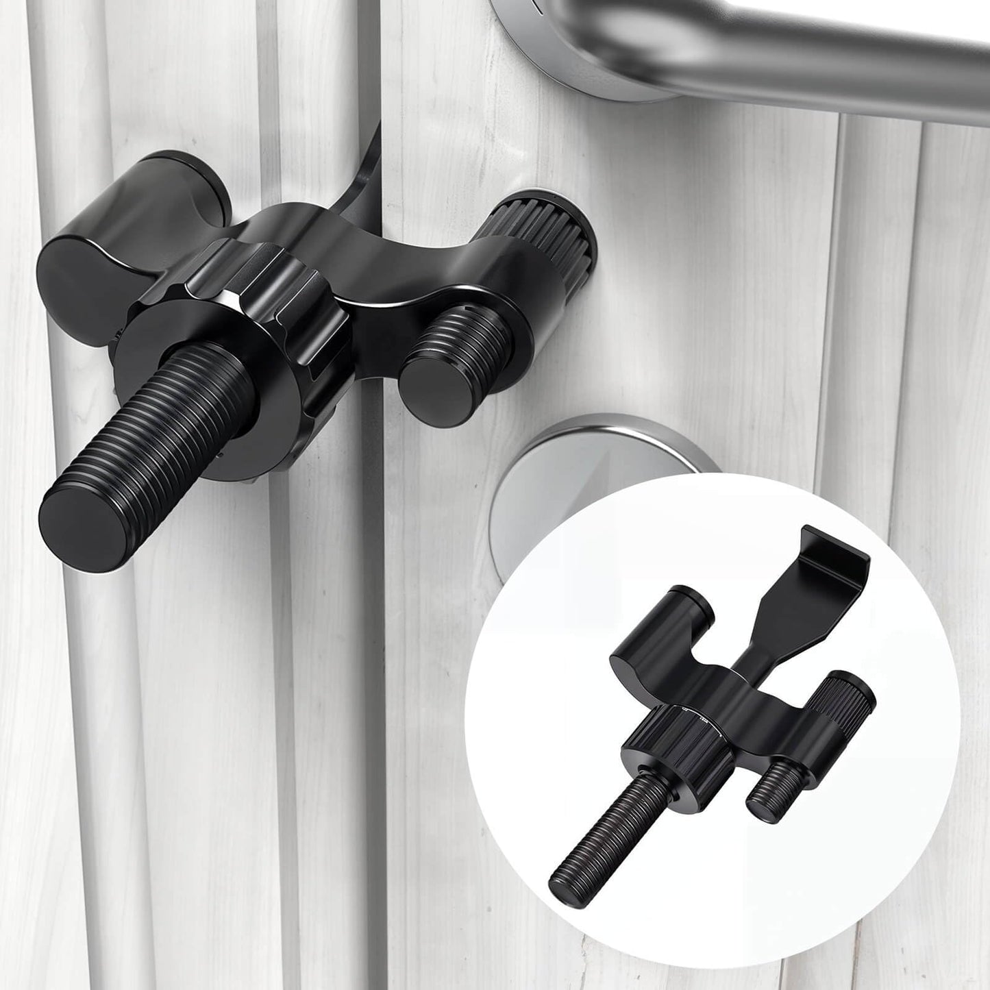 Portable Door Lock Heavy-Duty Home Security Door Lock Travel Lockdown Locks for Additional Safety and Privacy Hotel Door Locks for Home, Apartment, Travel, 1 Pack, Black