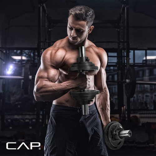 CAP Barbell 2' Solid Olympic Dumbbell Handle, No Collars, Chrome (New Version)