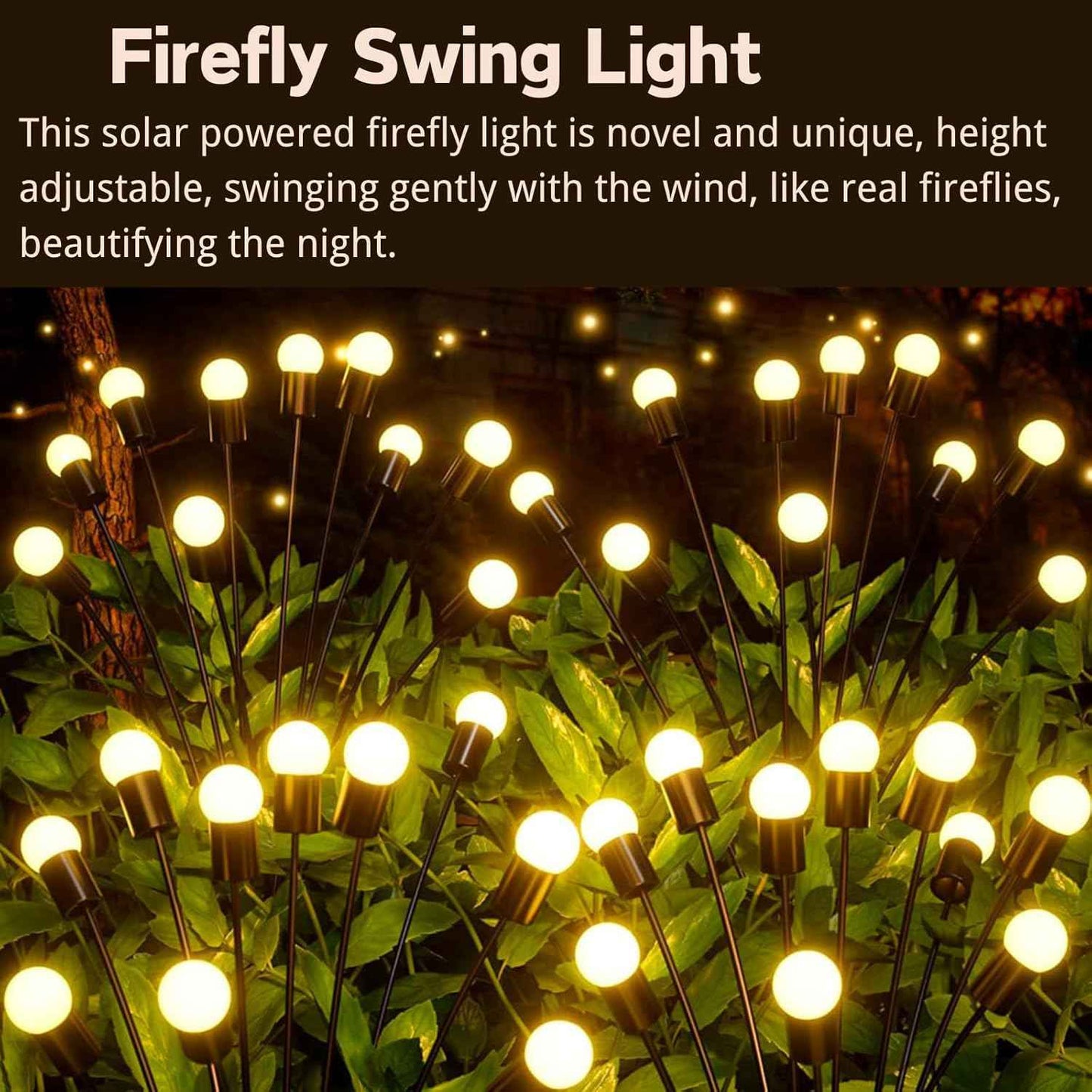 48 LED Solar Halloween Lights - 6 Pack Purple & Orange Waterproof Firefly Lights for Garden & Patio Decor