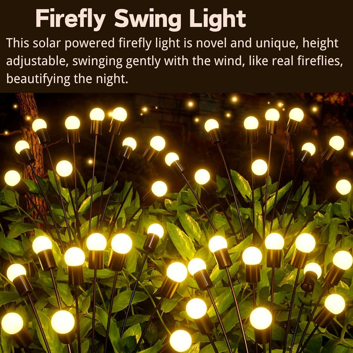 48 LED Solar Halloween Lights - 6 Pack Purple & Orange Waterproof Firefly Lights for Garden & Patio Decor