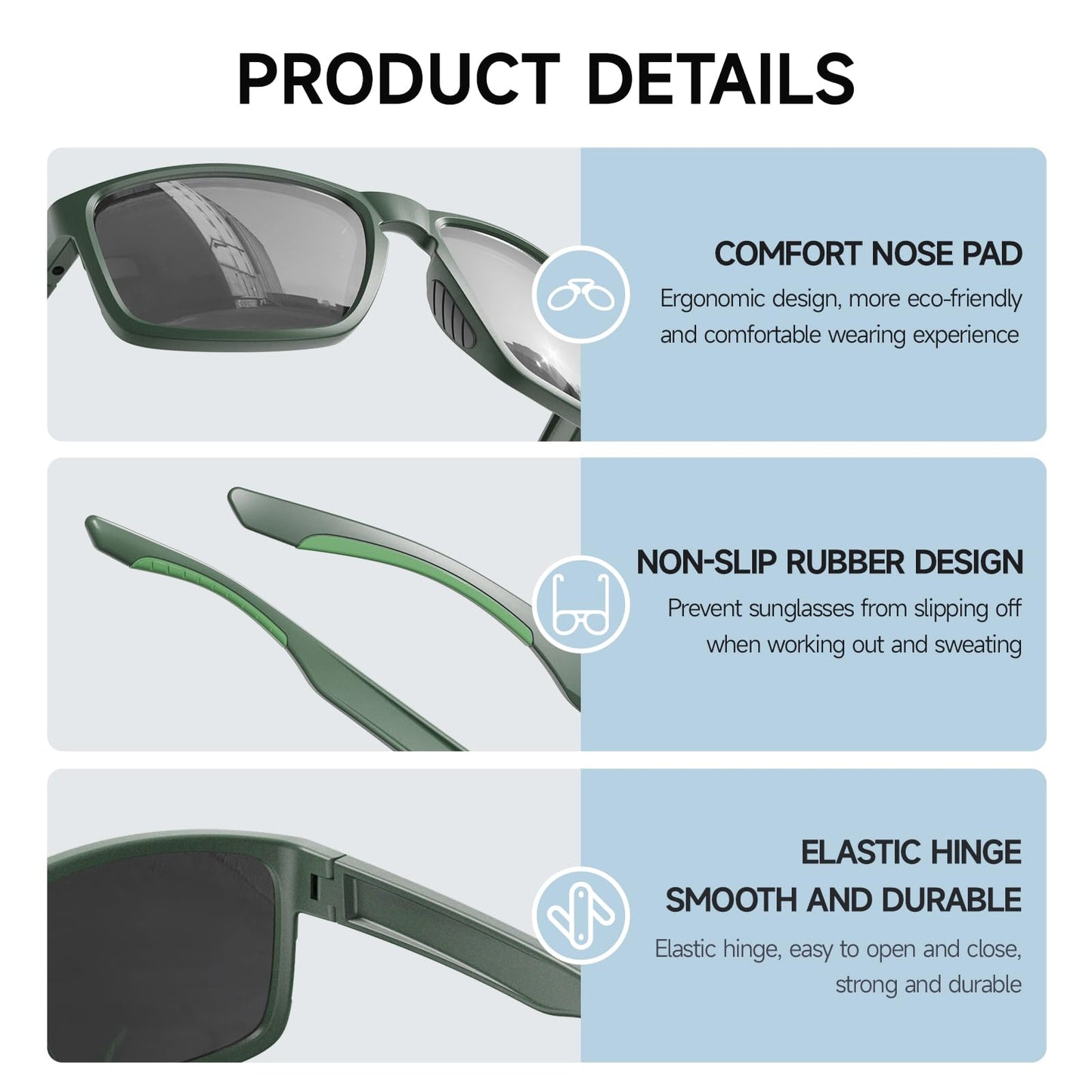 ACBLUCE Polarized Sunglasses for Men Women Youth Teen Sport Driving Fishing Baseball Cycling Running TR90 Unbreakable Frame