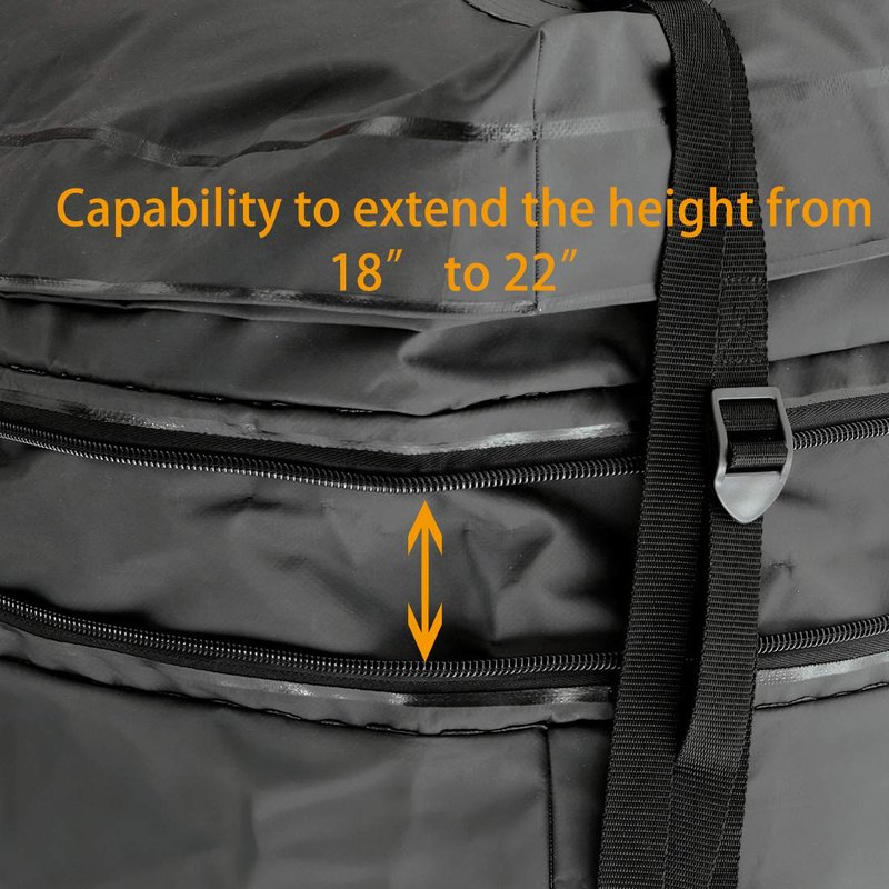 CZC AUTO Expandable Hitch Cargo Carrier Bag 9.5 cu. ft Extends to 11.6 cu. ft, Waterproof/Rainproof/Weatherproof, for Car Truck SUV Vans' Hitch Trays Hitch Baskets, Safe Steady Durable Soft Black