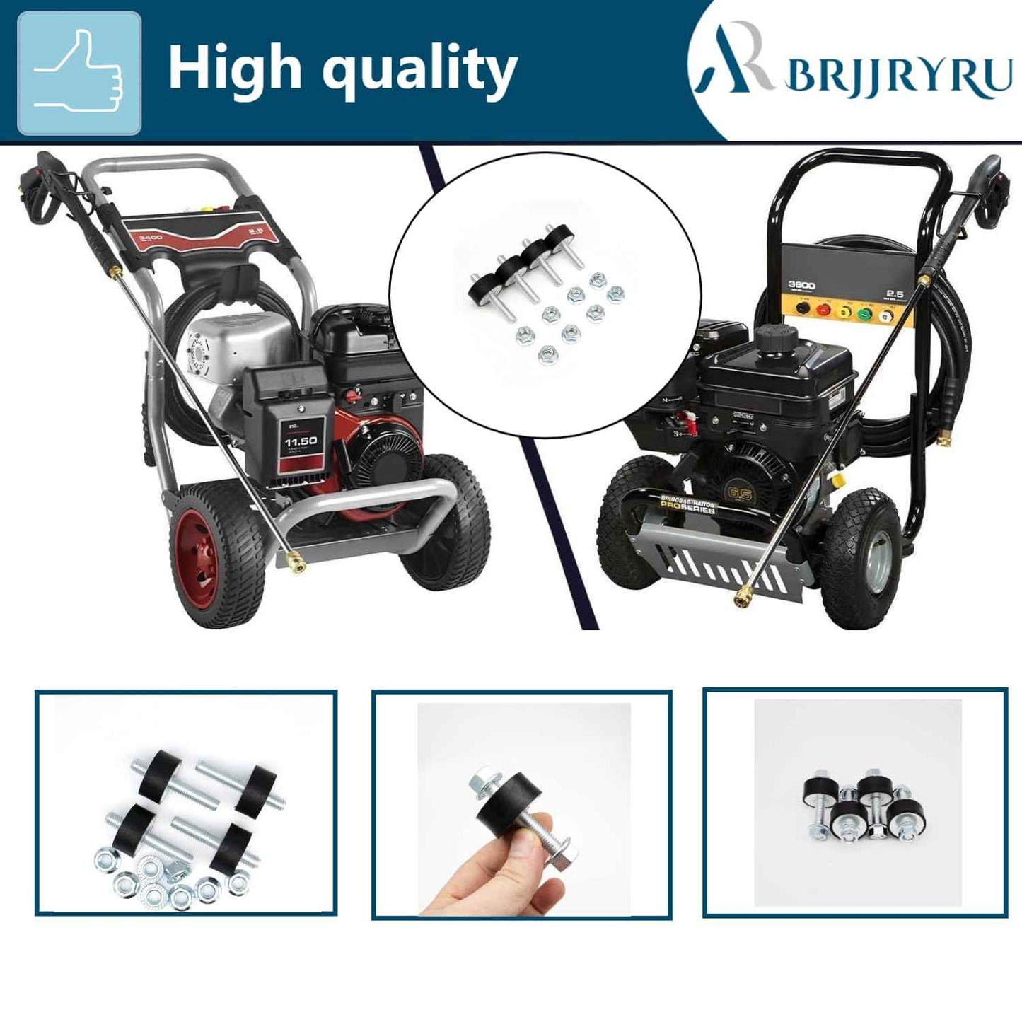 (4pcs) 195294 195294GS Pressure Washers Engine Mounting Hardware Kit Compatible with Bri-GGS Stra-tton Engines