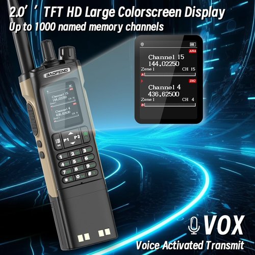 Ham Radio Baofeng DM32 DMR Radio Handheld Rechargeable Walkie Talkies Long Range DM32UV 5RM Two Way Radio NOAA Weather Radio with GPS, Copy Frequency 3800mAh Battery USB-C Charging with Radio Holster