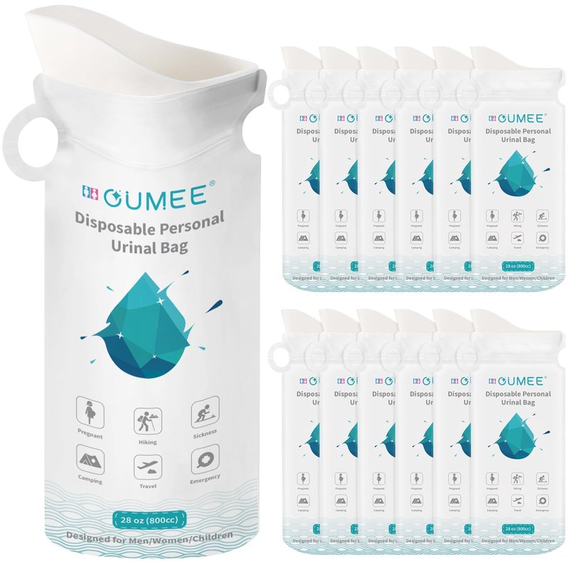 OUMEE 800ML Emergency Disposable Urinal Bags, 8/12/20/23/28 Pcs Camping Pee Bags Unisex Urine Bag Vomit Bag for Travel Traffic Jam Portable Toilet for Men Women (23)