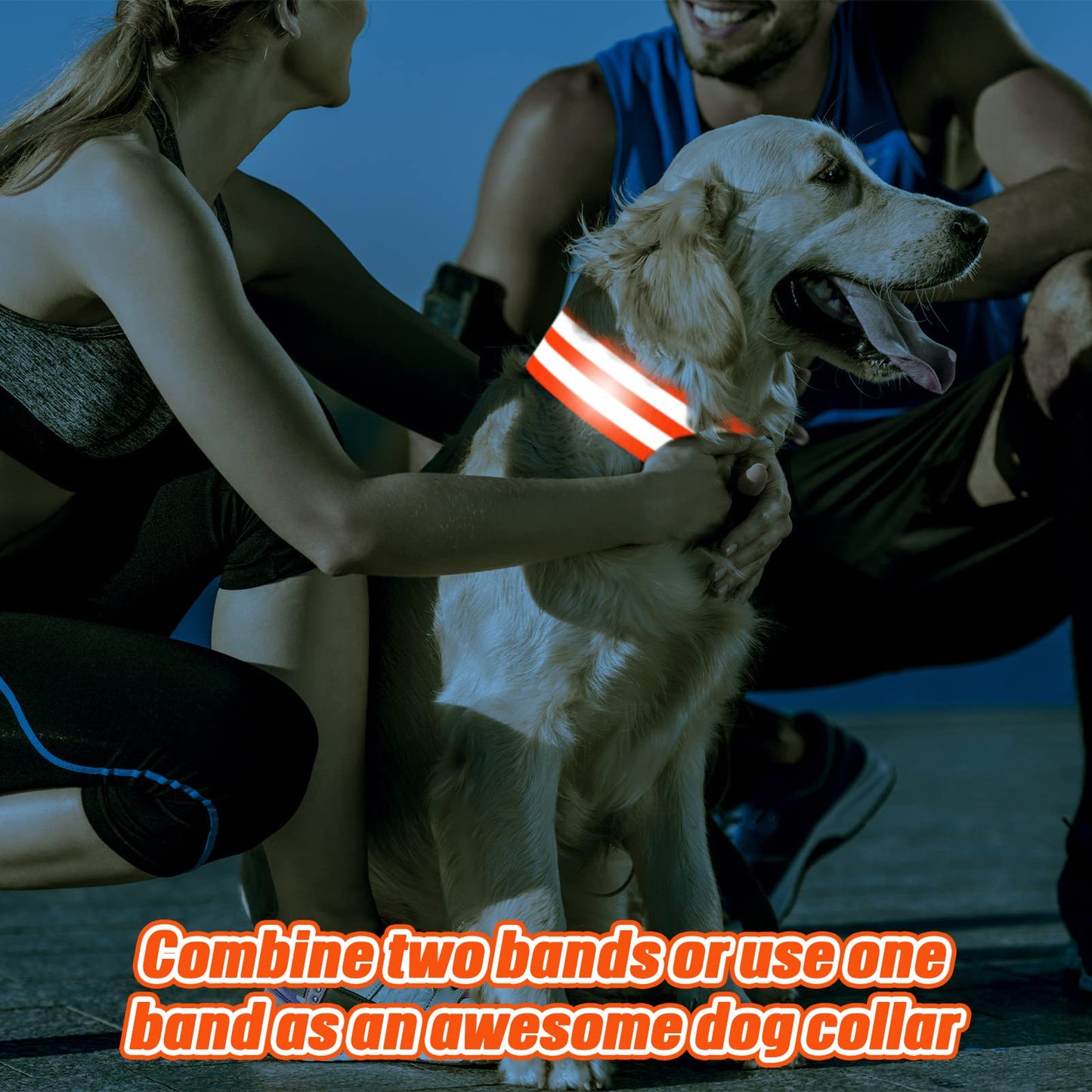 Zubebe 48 Pieces Reflective Bands Reflector Bands for Wrist, Arm, Ankle, Leg, High Visibility Reflective Gear Safety Reflector Tape Straps for Night Walking, Cycling and Running (Green and Orange)