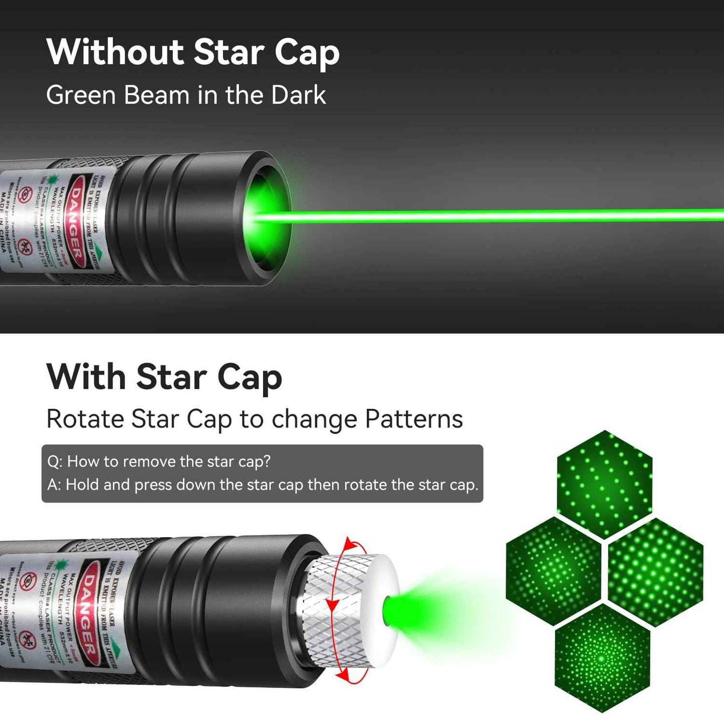 [2 Packs] Rechargeable Green Laser Pointer High Power Green Beam Laser Light Long Distance Range For TV/LED/LCD Screens Tactical Flashlights Presentation Office/Outdoors/Astronomic/Construction [001]