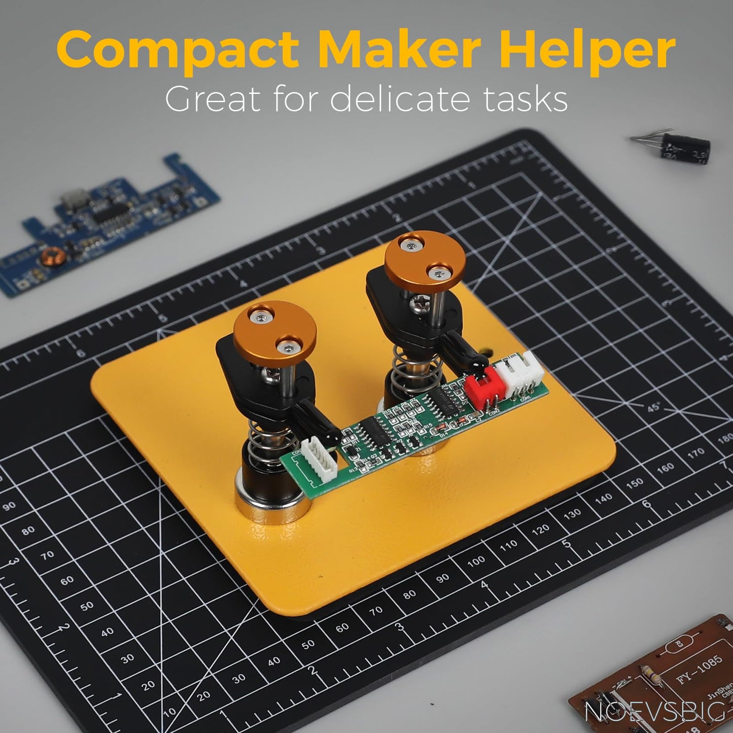 Magnetic Helping Hands Clamp Metal, Adjustable Third Hand Soldering Holder Stand For Small Electronics, Hobby DIY, Craft, PCB Repair, Precise Work, Exclusive Dual-Head Ultra-Grip