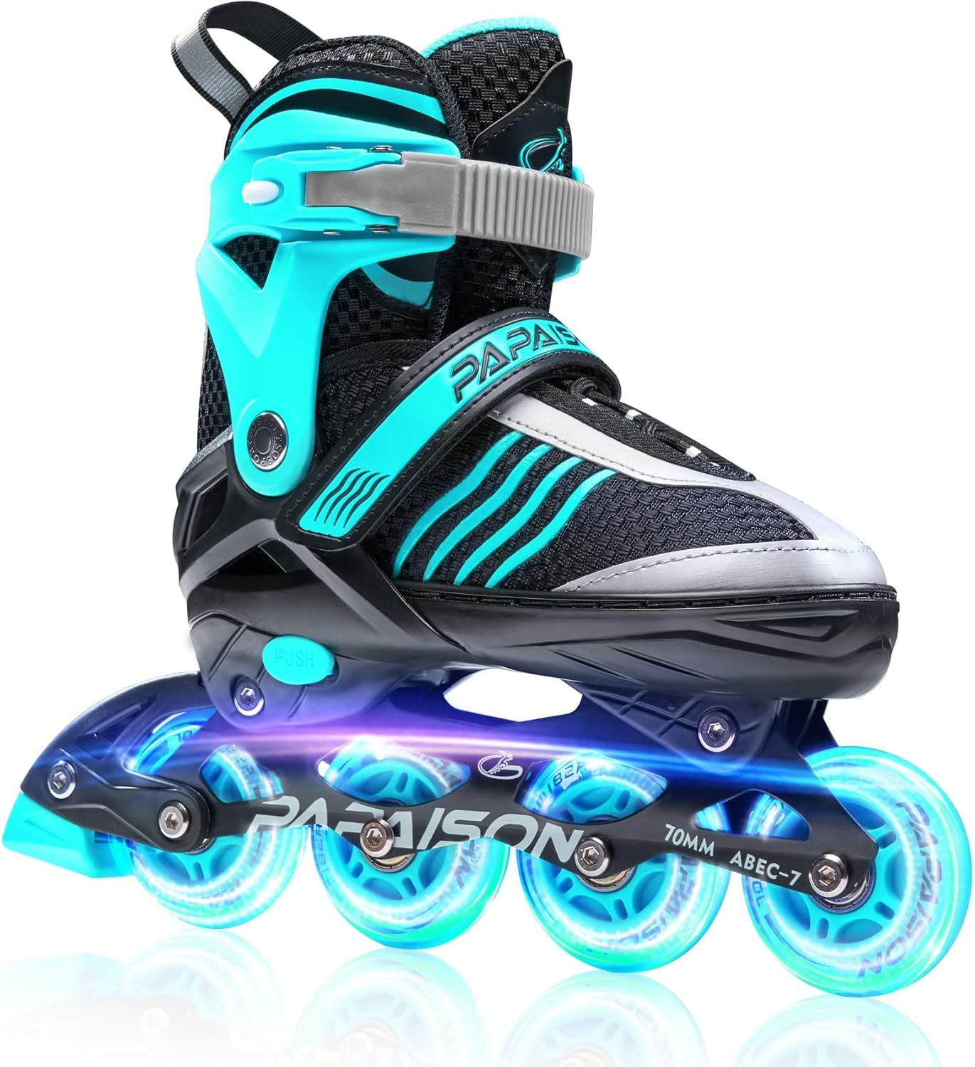 PAPAISON Adjustable Inline Skates - Light Up Wheels for Kids Ages 4-16 | Perfect for Outdoor Fun