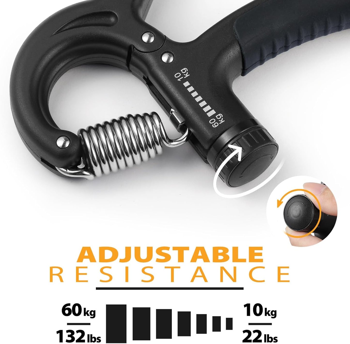 NIYIKOW Grip Strength Trainer - Adjustable Resistance Hand Grip Strengthener (22-132Lbs) for Musicians & Athletes