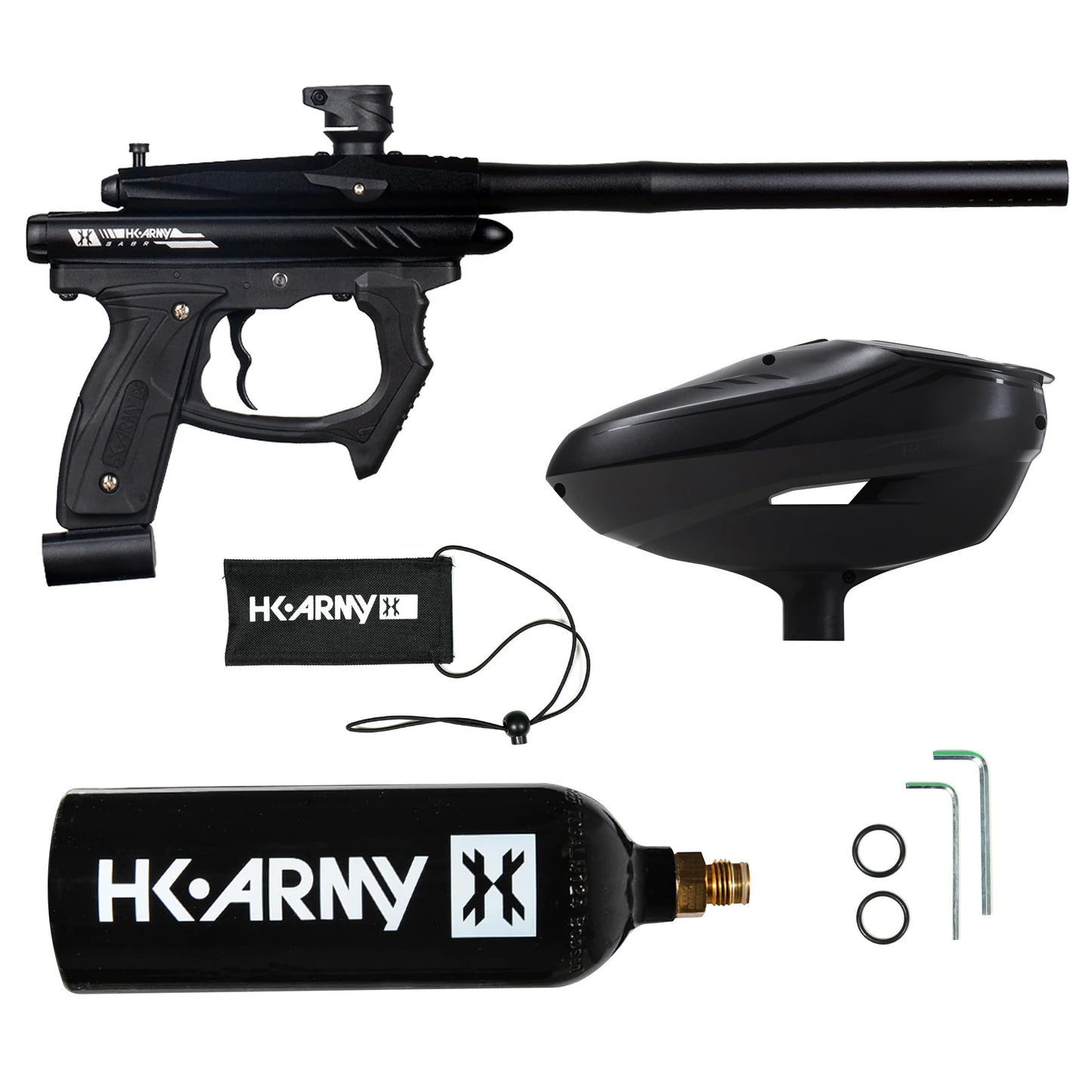 HK Army SABR Paintball Gun CO2 Marker Starter Package (Gunmetal)