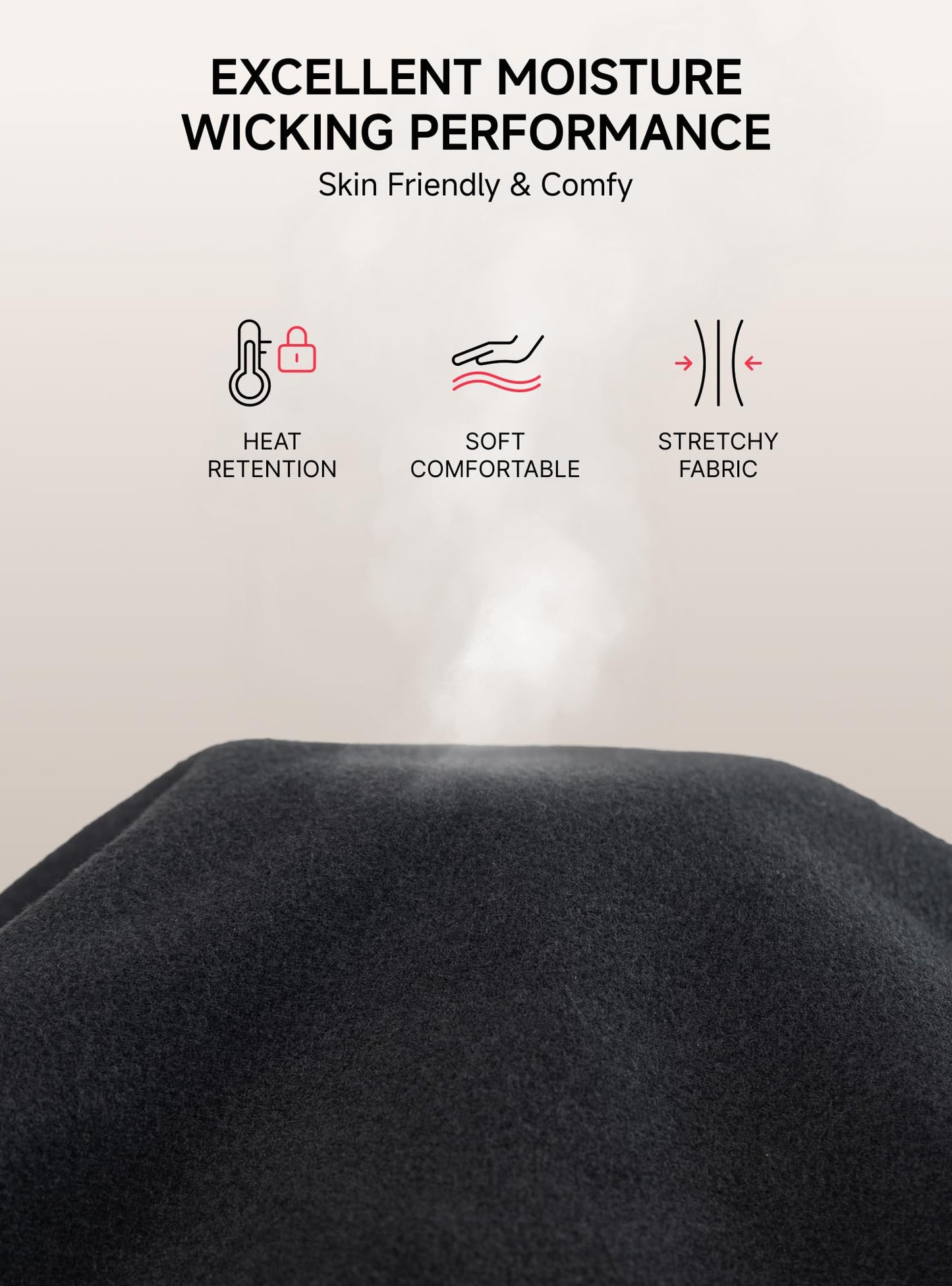 Thermal Underwear for Men Wool Long Johns Fleece Lined, Lightweight Warm Gear Set for Autumn Winter Cold Weather Top Bottom, Base Layer Thermal Long Sleeve Shirt Underpants for Running - Black M