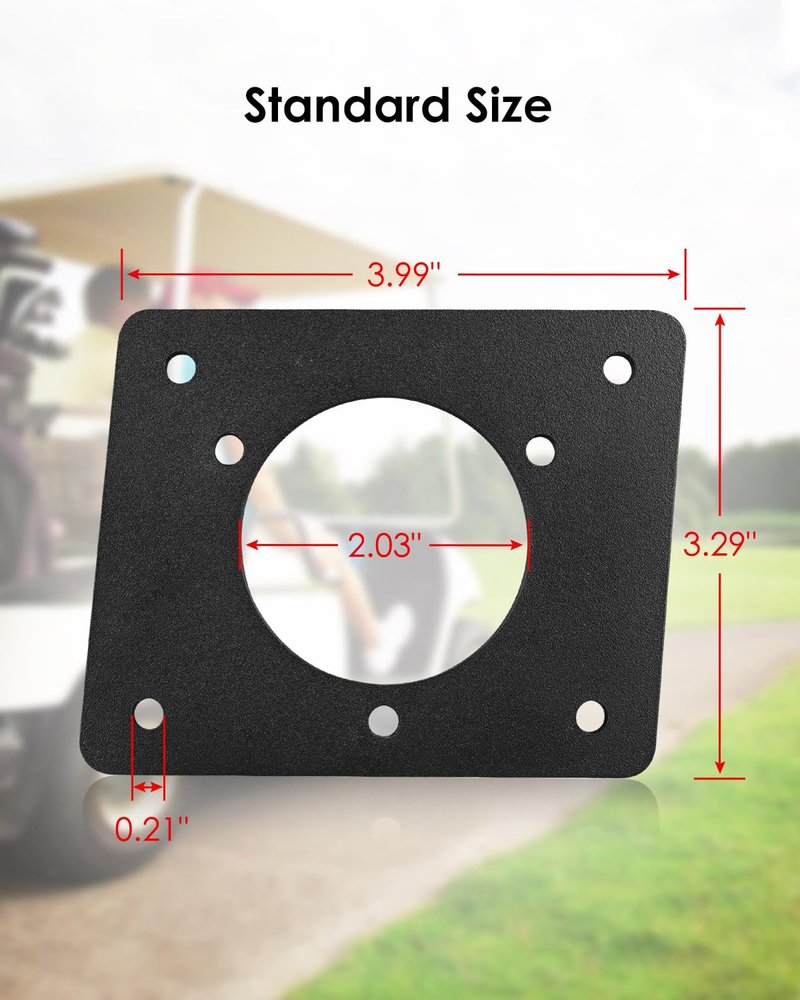 BOQNZN Metal Golf Cart Charging Port Adapter Fits for Noco GCP1 EZGO TXT Carts 110V AC 36V, Charger Port Adapter Plate for Lithium Battery Conversion and On-Board Charging