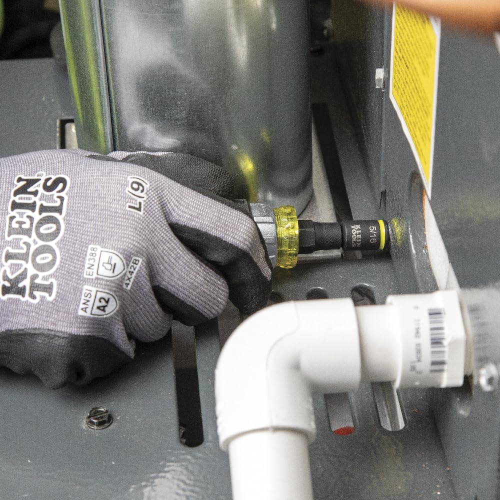 Klein Tools 32561HDRT KNECT 7-in-1 Ratcheting Screwdriver, Impact Rated, Stubby with Phillips, Slotted Bits, 3 Nut Drivers, Adapter, 7-Piece