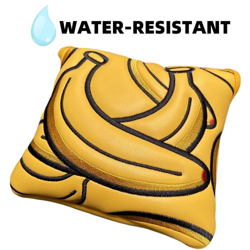 Golf Mallet Putter Head Cover Headcovers Fruit Style Golf Square Mallet Putter Cover with Magnetic Closure - Premium Golf Club Covers Accessories for Men (Dark Banana)