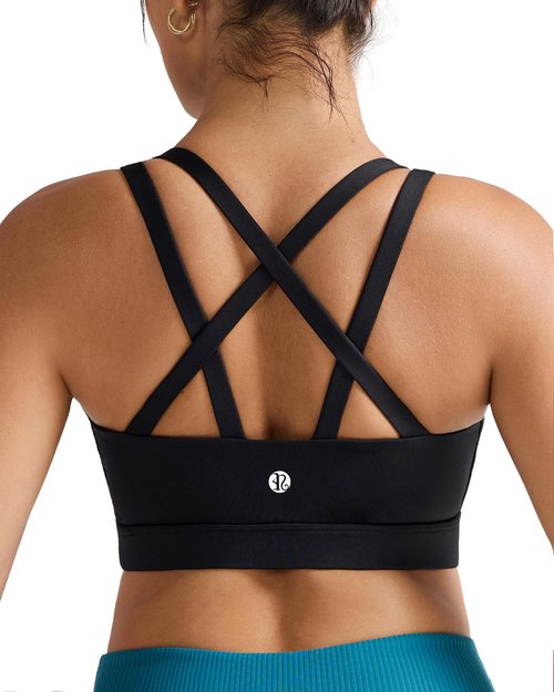 RUNNING GIRL Sports Bra for Women,Molded Cups High Support Sports Bras for Women Large Bust Workout Top(3051_Black_L)