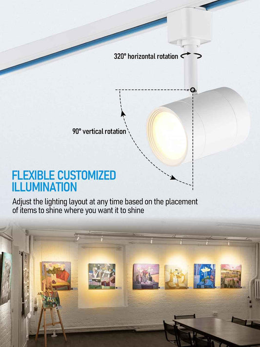 8.5W Dimmable LED H Track Lighting Heads - 4000K Cool White, CRI90, Pack of 4