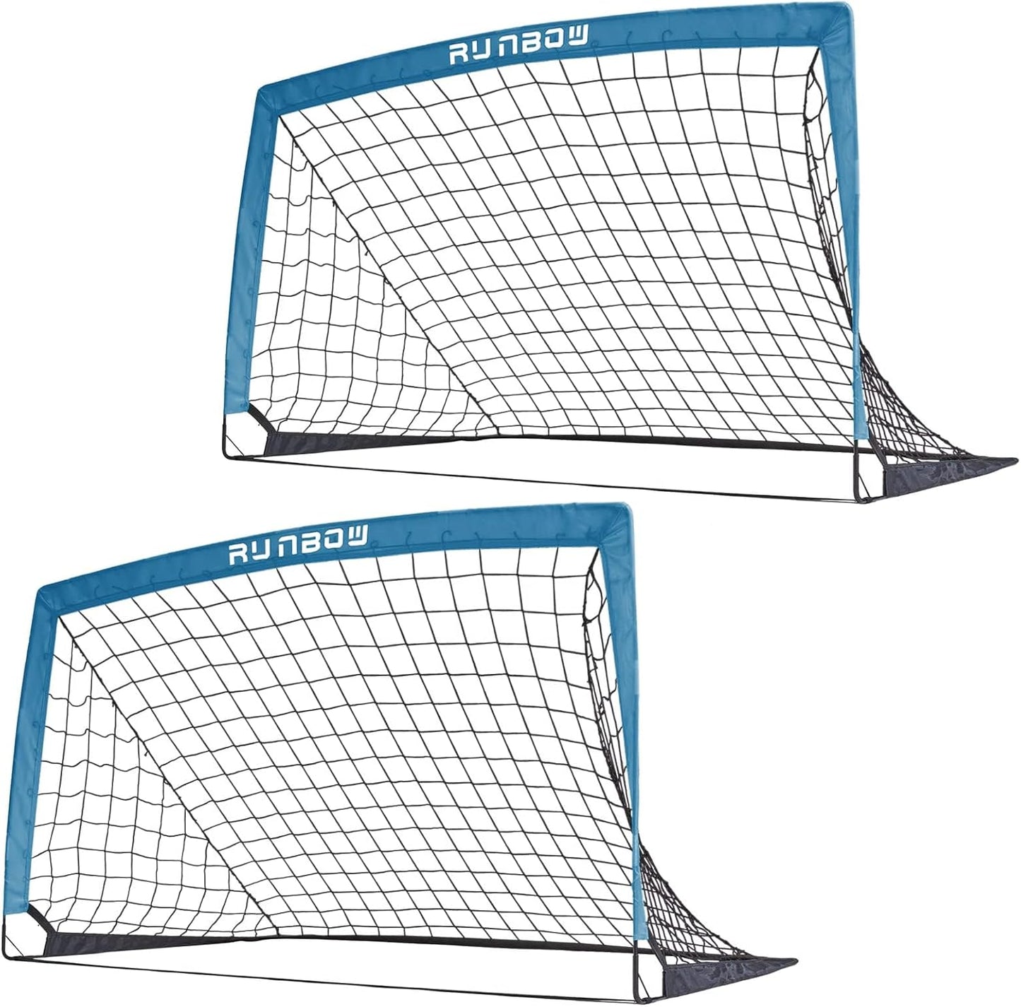 RUNBOW 5x3 FT Portable Kids Soccer Goal - Folding Soccer Net with Carry Bag for Indoor/Outdoor Training