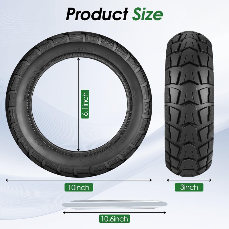 YINCL 10x2.75-6.5 Scooter Tire, 2pcs 70/65-6.5 Solid Off-road Scooter Tires Compatible with Hiboy Titan PRO, Emove Cruiser, Evercross H5,Dualtron 3,Speedway 5,Kugoo G-Booster G2 Pro