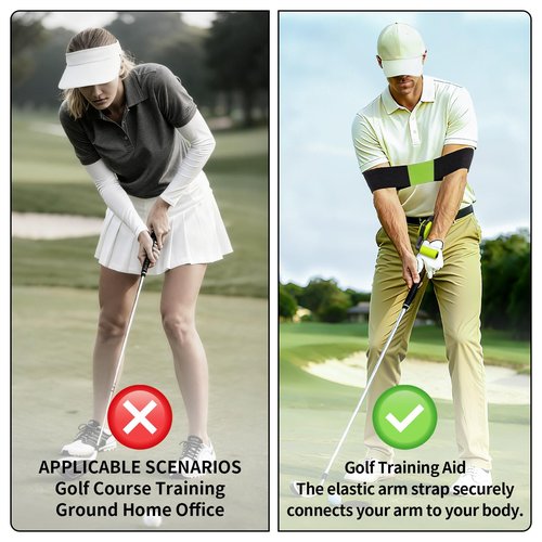 LGRAHED Golf Swing Trainer with Golf Swing Training Aid, Golf Grip Trainer Enhance Grip Strength Precision, Correct Hand Posture, Wrist Trainer Kit with Arm Band for All Golfers
