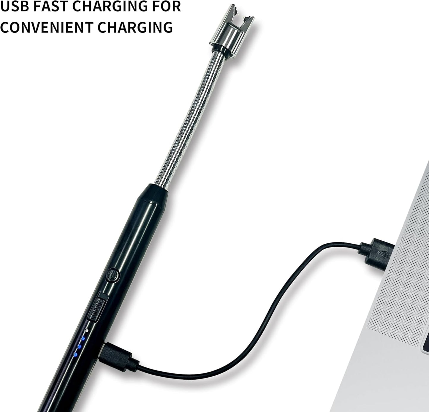 Skiennix Electric Candle Lighter - Rechargeable 360° Flexible Neck Plasma Lighter | 2 Pack (Black)