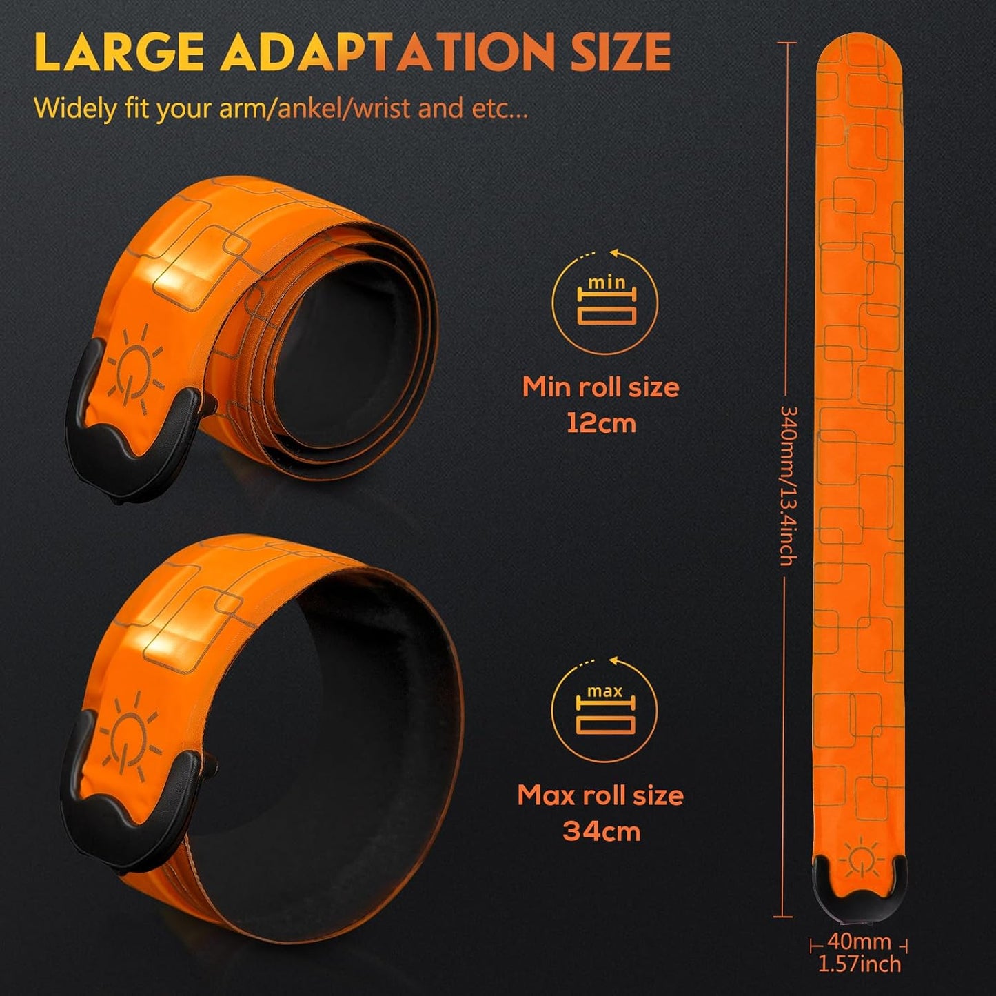 Simket LED Armband - Rechargeable Running Lights for High Visibility | 2 Pack Adjustable Arm Bands