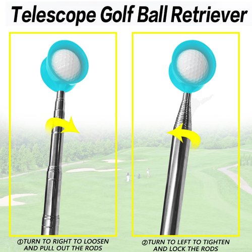 Golf Ball Retriever Telescopic for Water,9Ft/12Ft Stainless Steel Professional Golf Ball Retriever,Men's and Women's Golf Accessories Gifts (12Ft)