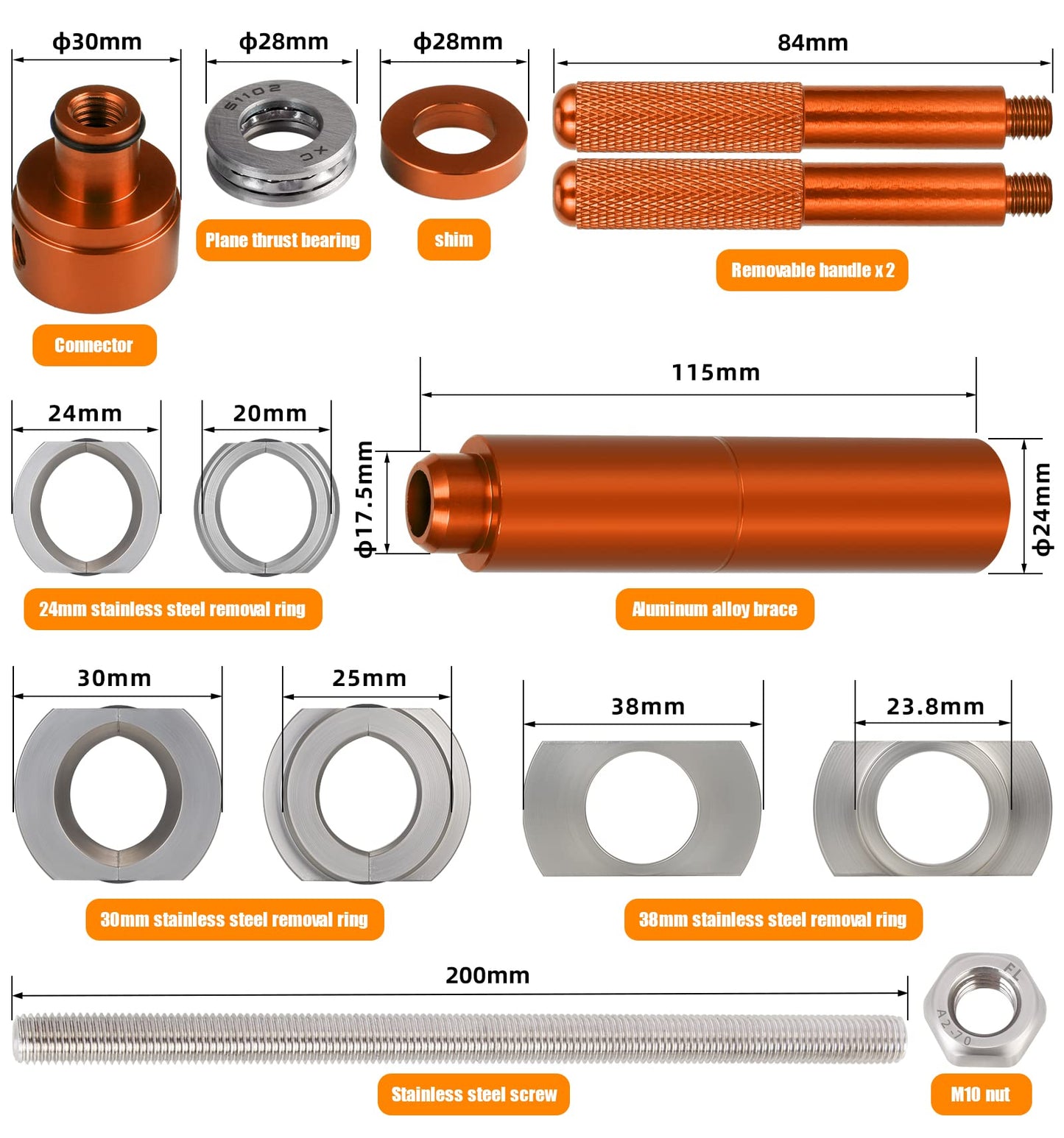 OugeWood Bicycle Bottom Bracket Install and Removal Tool Kit, Bearing Press Tool,Bike Bottom Bracket Remover,Suitable for BB86/BB30/BB91/BB92 and More