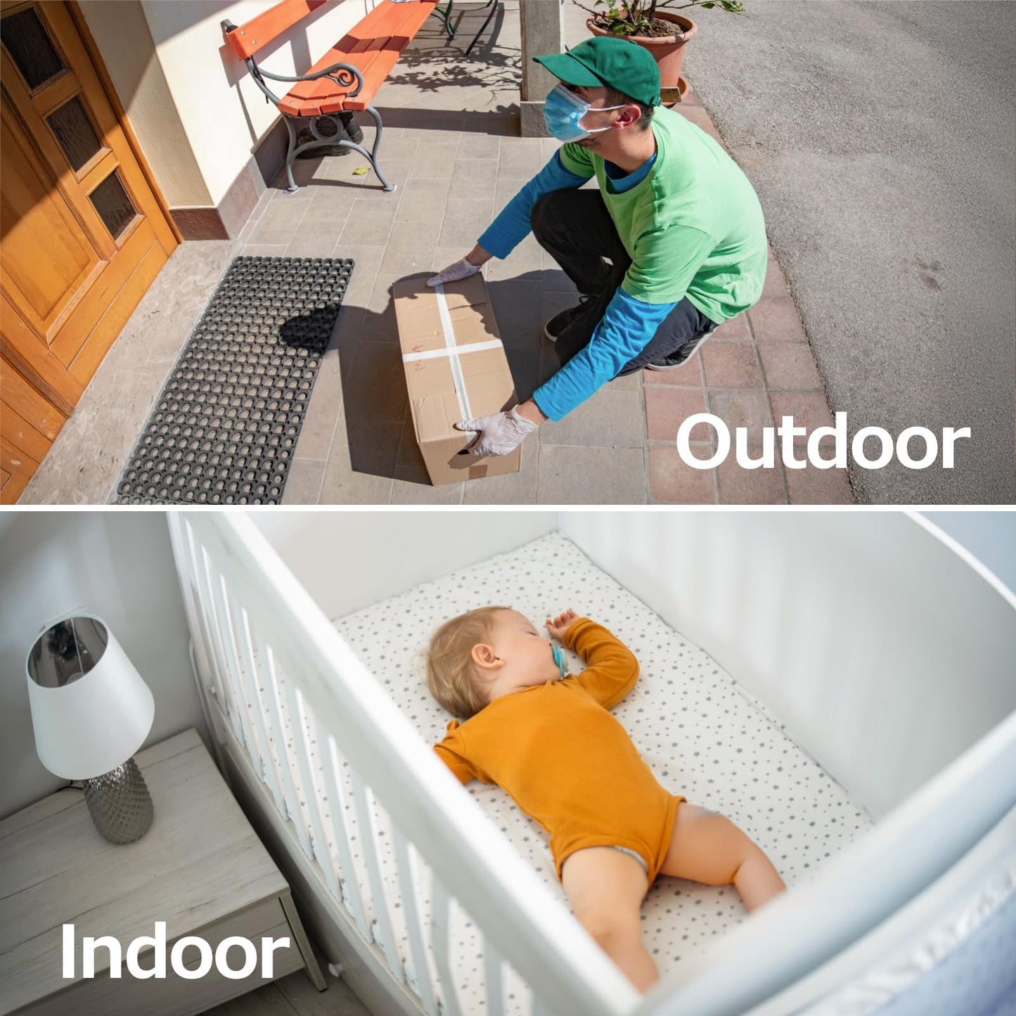 4MP Cameras for Home Security with Audio and Video, Outdoor Security Camera Indoor, 2.4g/5g Cameras for House/Pet/baby, Plug and Play, Work with Alexa, Support 128G Card Storage (Not Included), Wired