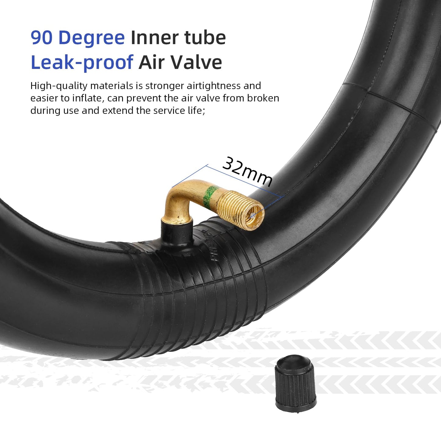 ulip 8 1/2 * 2(50-134mm) Inner Tube Replacement with 90 degree 8.5 Inch Scooter Tubes Tires for VSETT 9 9+ ZERO 9 Inokim Light 2 Scooter 2 PCS