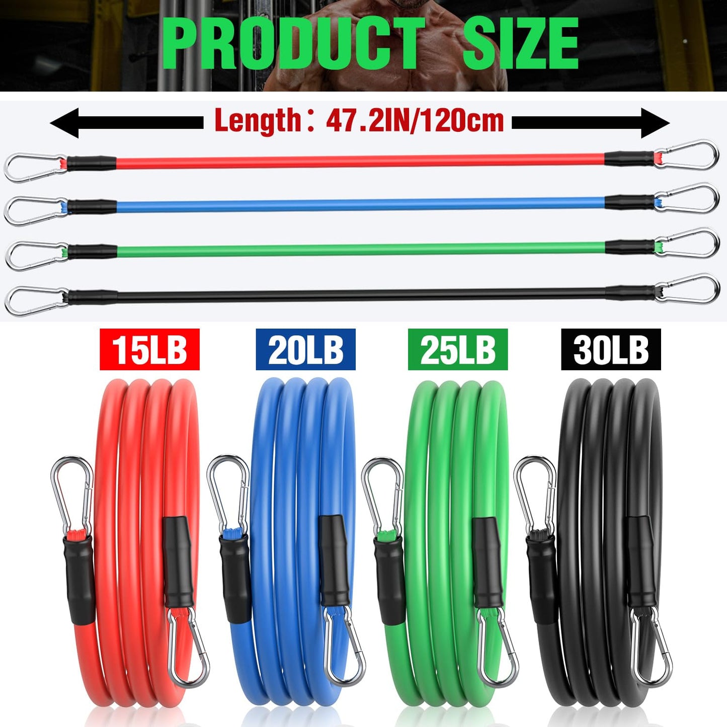 TOBWOLF 4PCS Baseball Exercise Bands with Interchangeable Grips, Baseball Resistance Trainer for Pitching & Throwing, Training Aid for Baseball Softball Pitchers to Build Arm Strength, Warm-Up