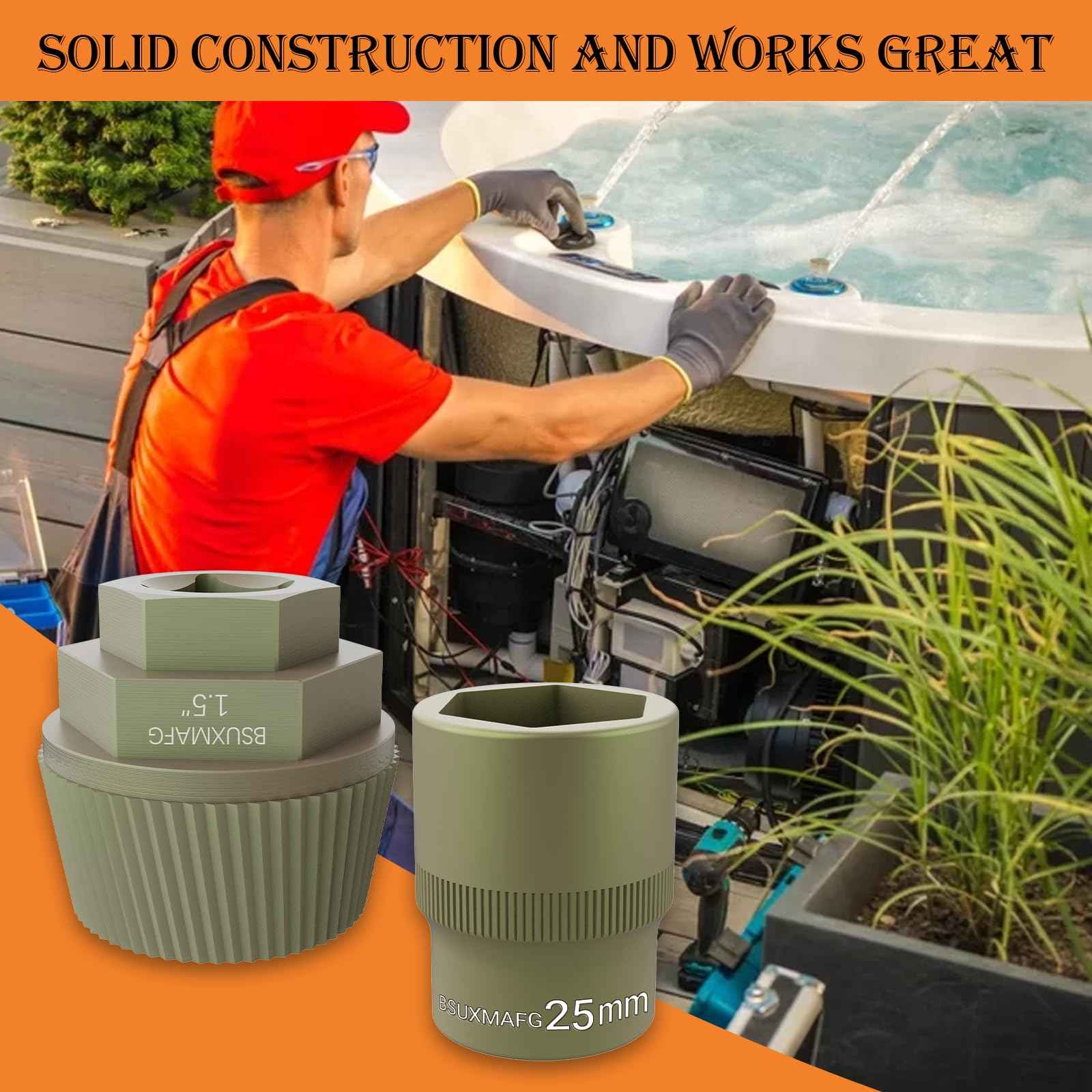 BSUXMAFG Bathtub Drain Remover Tool, 1-inch Socket Plating Coating Tub Drain Extractor, Remove The Old, Broken, Stubborn, Rusted Drain Tub Bathtub Stopper, Strong Grab Plumbing