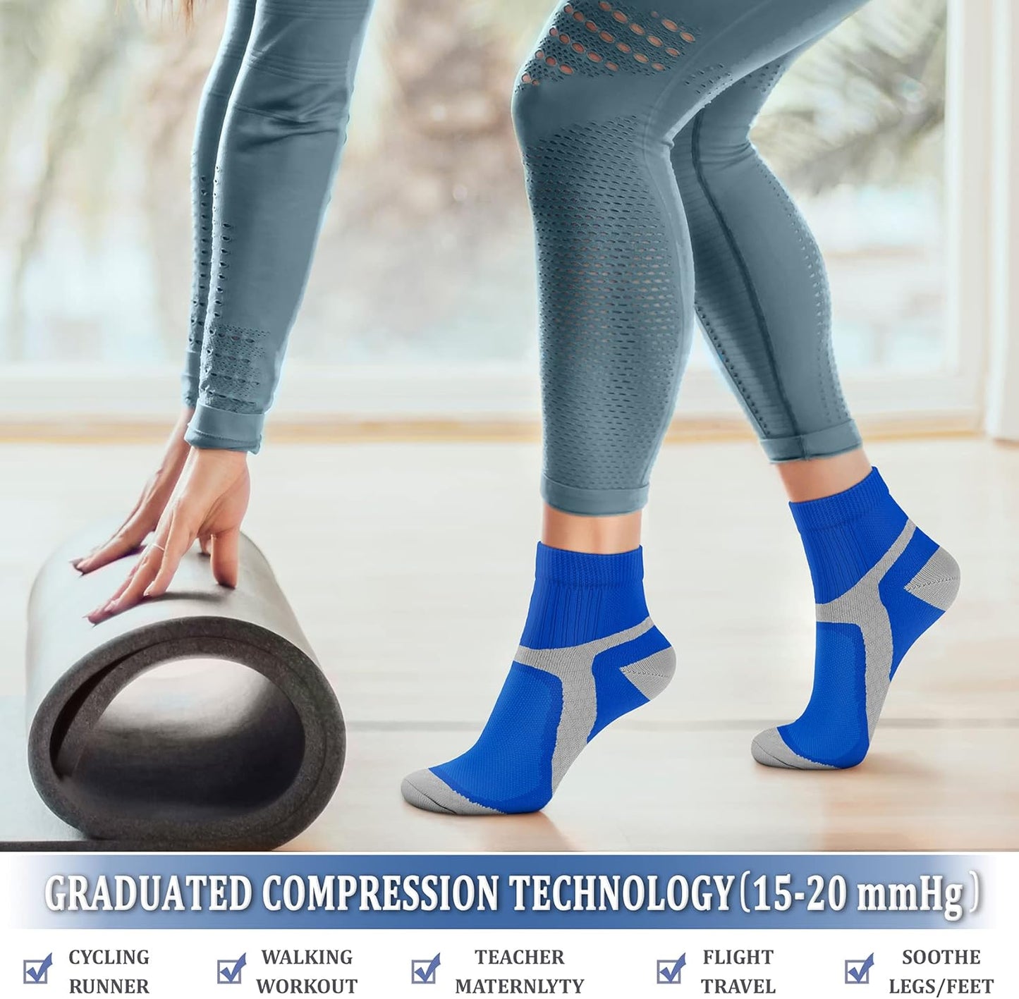 CHARMKING Compression Socks - 15-20 mmHg Circulation Support for Athletic Running & Daily Wear