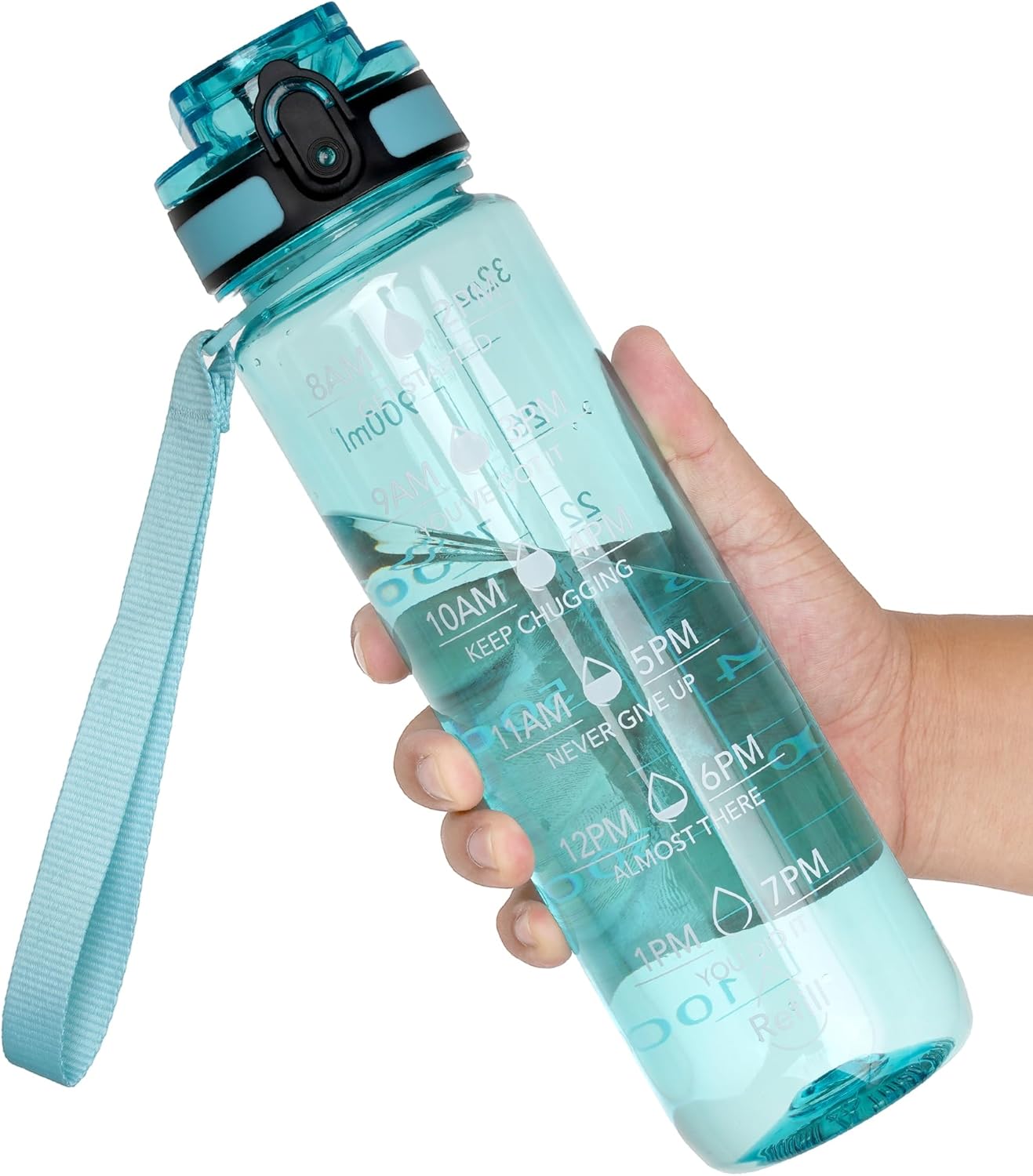 OLDLEY 32oz Motivational Sports Water Bottle - BPA Free, Leakproof Design with Time Marker | Perfect Gift for Men and Women