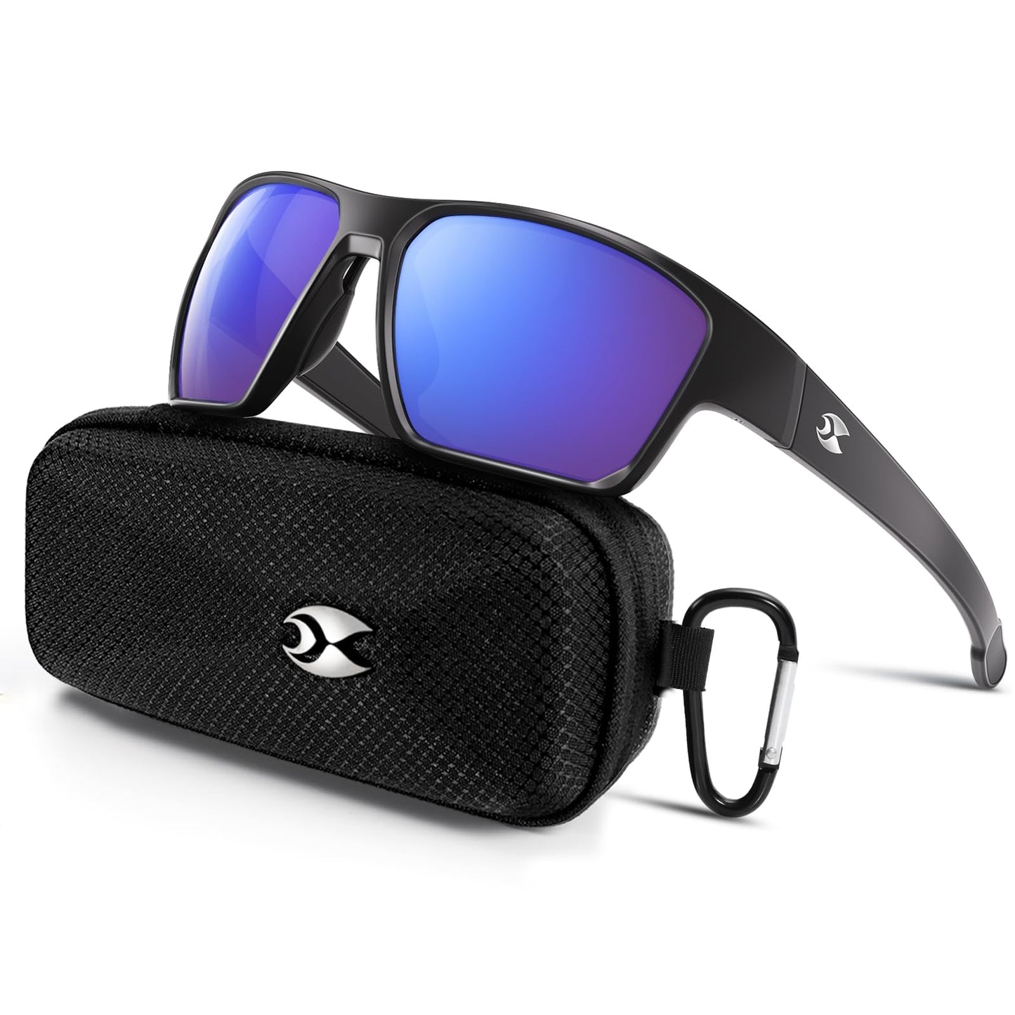 suoso Sports Polarized Sunglasses for Men: TR90 UV400 Protection Sun Glasses Womens Wrap Around Goggles for Drving Fishing Dark Blue