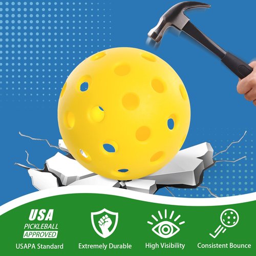 arcopik Pickleball Balls – Outdoor Style | Durable, Crack-Resistant for Tournament Play, Practice & Training (Pack of 4)
