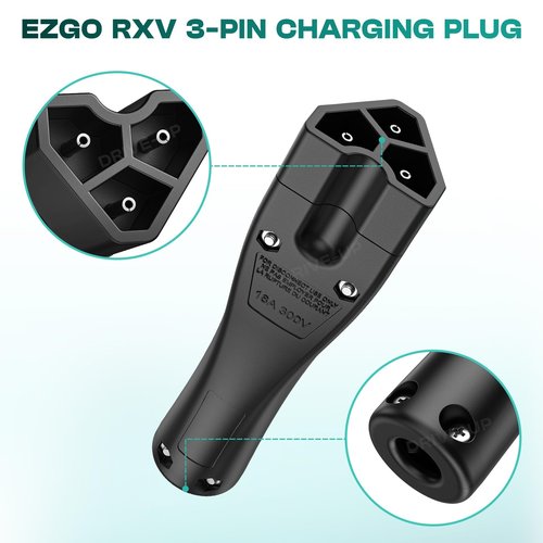 DRIVE UP Golf Cart 48V Charger Plug Handle Suitable for EZGO RXV, EZGO 3-Pin Triangle Charger Plug, OEM 604321 611219 (Charger Plug)