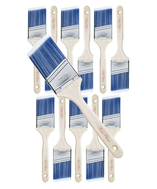 Bates- Paint Brushes, 2.5-Inch, 12 Pack, Angle Brushes, Treated Wood Handle, Wall Paint Brushes for Walls, Stain Brush, Furniture Paint Brush, Paint Brushes for Painting Walls, Painting Brush