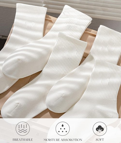Have A Tree Women's Crew Socks - Lightweight & Thin Casual Calf Socks | 3-6 Pack, Size 6-11