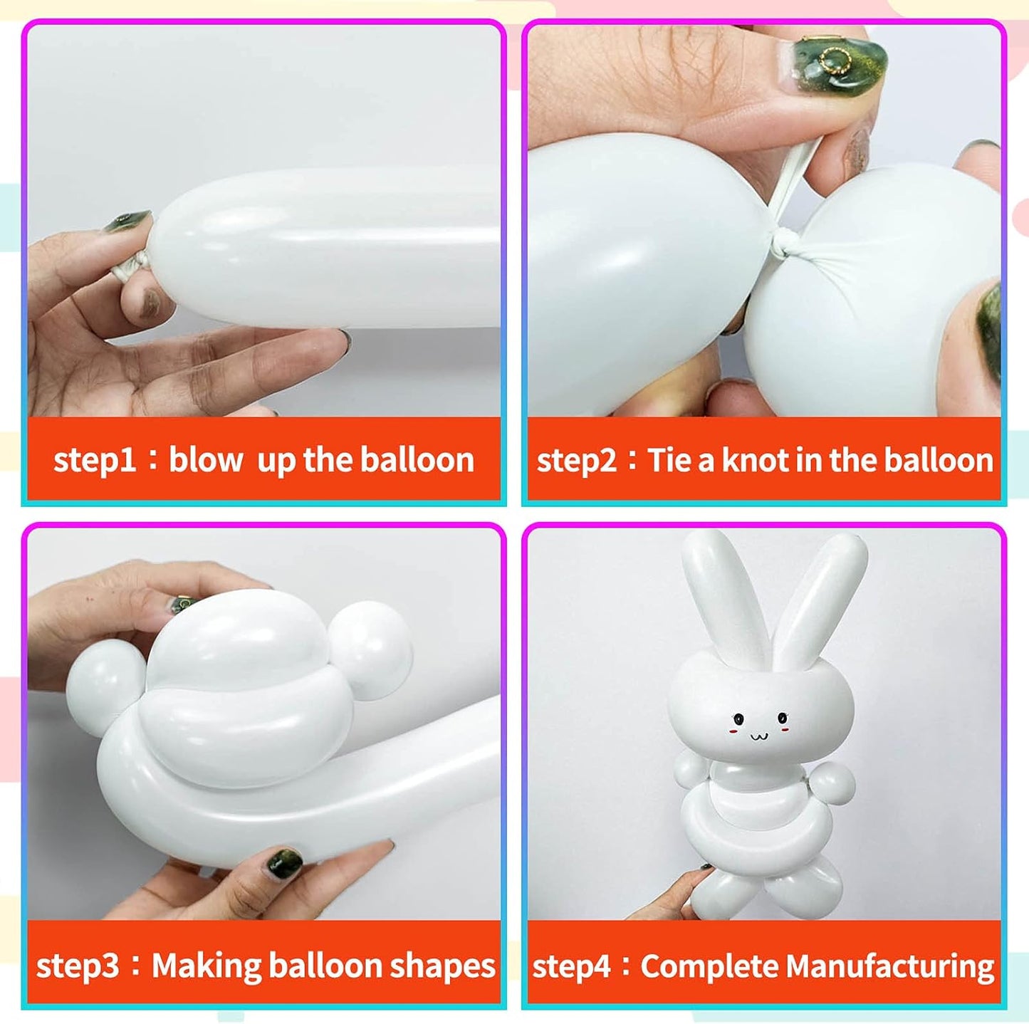 Skiennix 100Pcs Clear 260 Latex Balloons - Premium Quality for Animal Sculptures & Party Decor