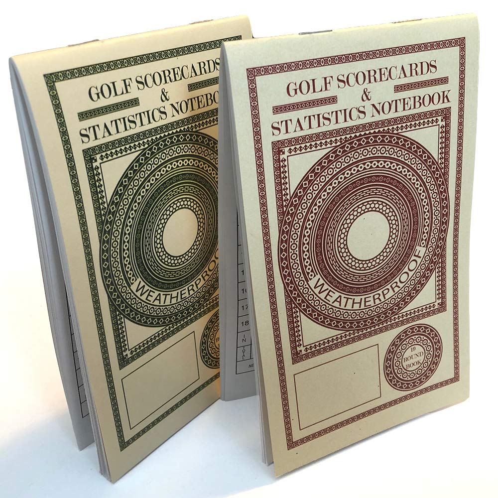 Golf Scorecard Book-Golf Log Book-Golf Journal-Weatherproof Paper-Fits Golf Scorecard and Yardage Book Covers-Golf Bag Accessories-Golf Gift for Men-Made in U.S.A.(2 Pack)