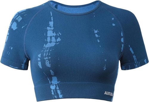 AUROLA Seamless Workout T-Shirts for Women - Short Sleeve Crop Top | Ideal for Gym & Yoga