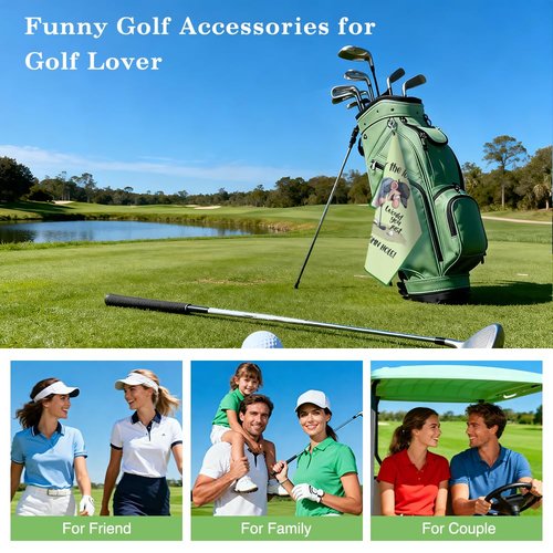 Juoqg for The Love of God Green Golf Towel, Funny Golf Bag Towel with Clip for Men, Golfing Accessories for Men, Retirement Birthday Gifts for Golfer, Golfing Thank You Gifts for Dad Grandpa Uncle