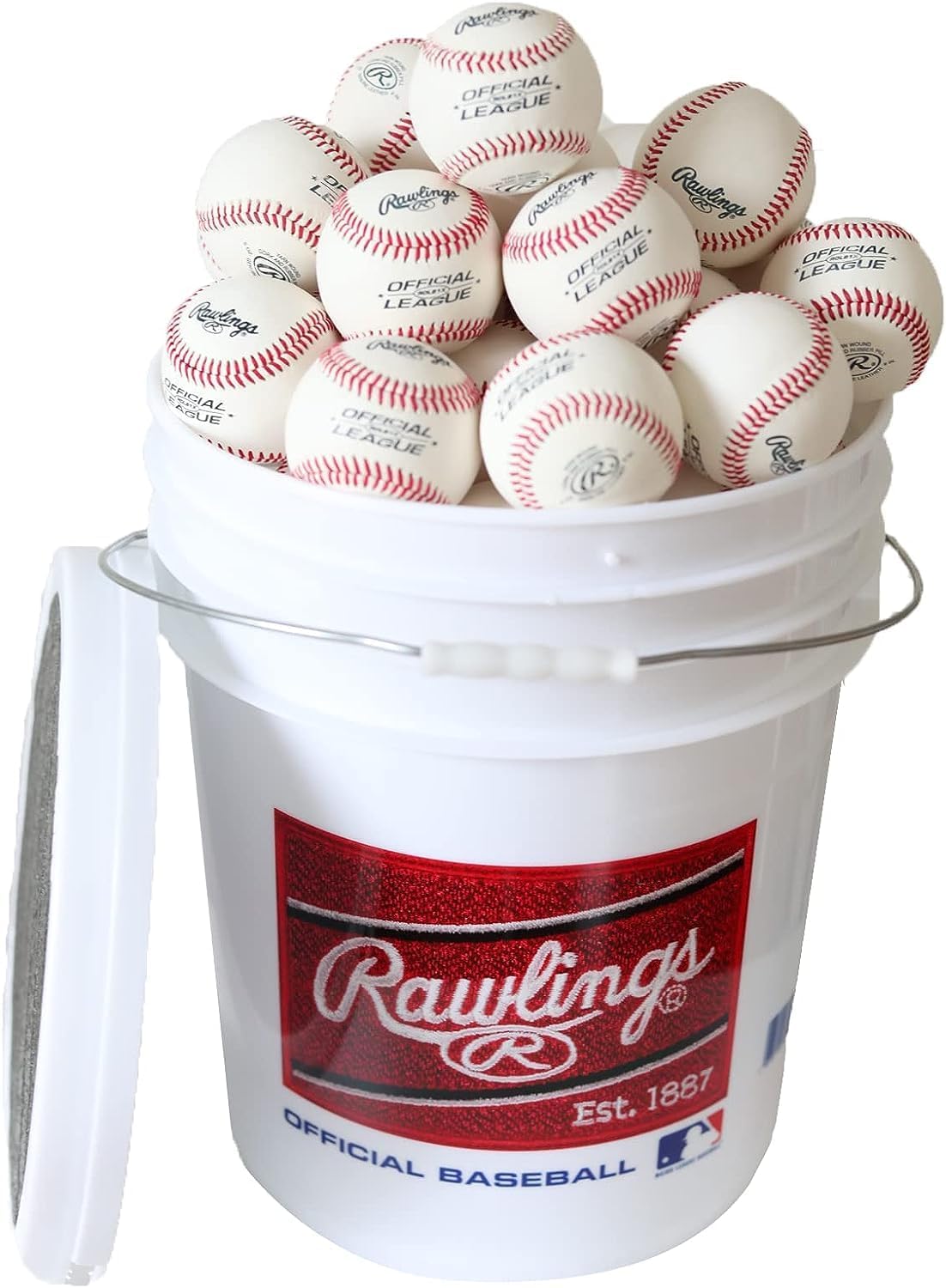 Rawlings Practice Baseballs - 24 Count Bucket | ROLB1X | Official Youth/14U League