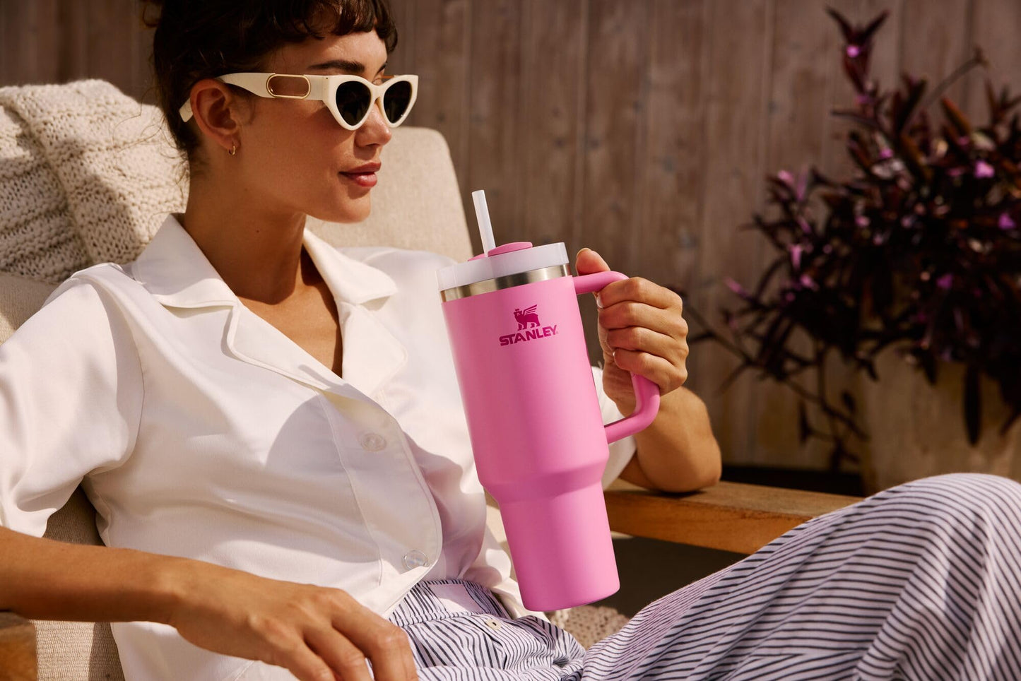 STANLEY Quencher H2.0 Tumbler with Handle and Straw 40 oz | Flowstate 3-Position Lid | Cup Holder Compatible for Travel | Insulated Stainless Steel Cup | BPA-Free | Peony