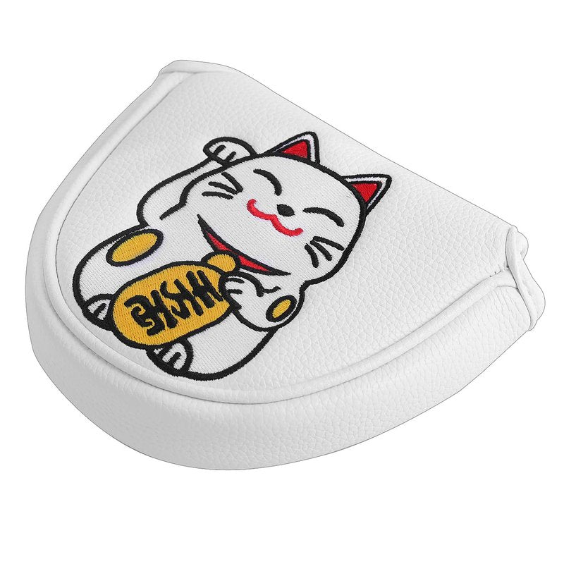 SHABIER Maneki-Neko Lucky Cat Design Mallet Putter Headcover for Mallet Headcover