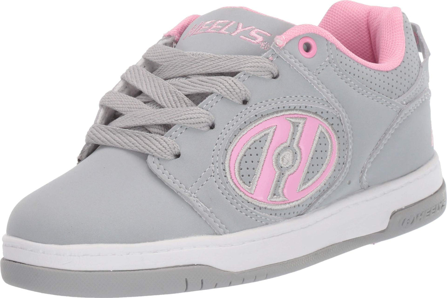HEELYS Girl's Voyager (Little Kid/Big Kid/Adult) Grey/Light Pink 4 Big Kid (Women's 5) M