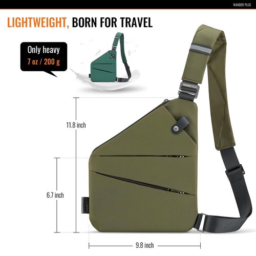 WANDER PLUS Anti Theft Crossbody Bag, Shoulder Bag Anti-theft Design for Travel, Sport, Work, Ruby Red