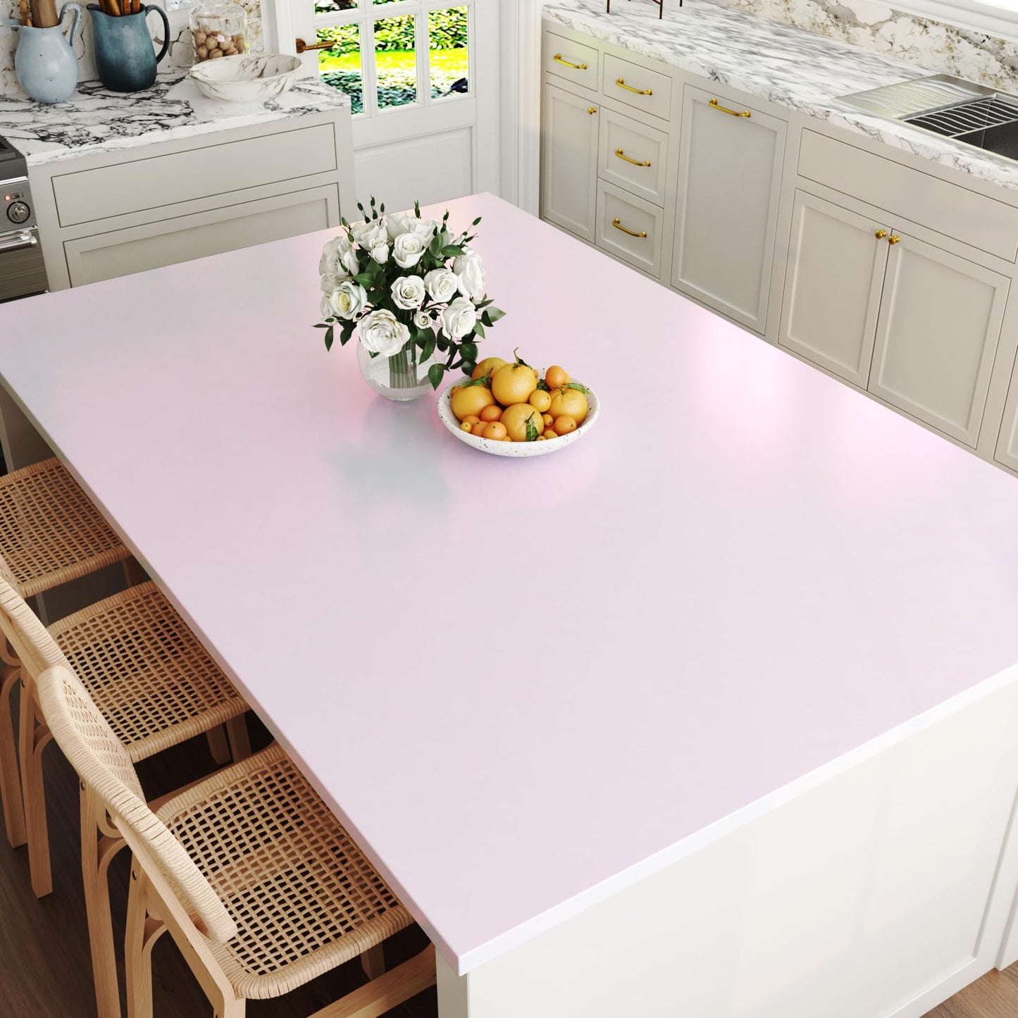 FunStick Satin Light Pink Wallpaper Peel and Stick Thick Pink Contact Paper for Cabinets Desk Appliances Refrigerator Vinyl Wrap Removable Wall Paper for Girls Bedroom Bathroom Wall Covering 15.8"x80"